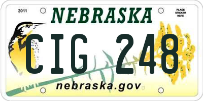 NE license plate CIG248