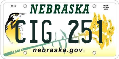 NE license plate CIG251