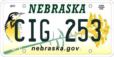 NE license plate CIG253