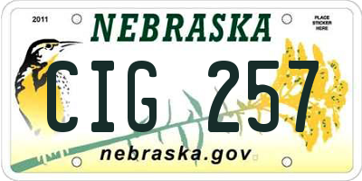 NE license plate CIG257