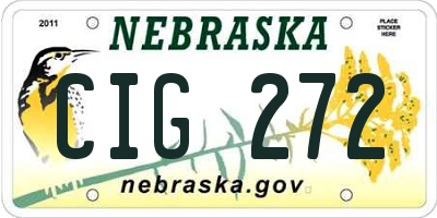 NE license plate CIG272