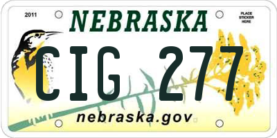 NE license plate CIG277