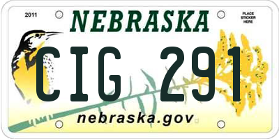 NE license plate CIG291