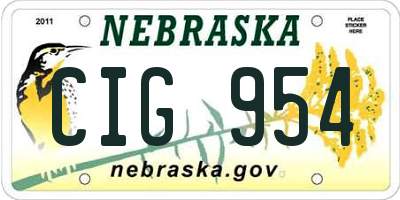 NE license plate CIG954