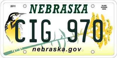 NE license plate CIG970