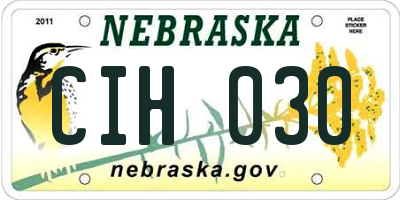 NE license plate CIH030