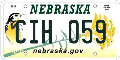 NE license plate CIH059