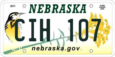 NE license plate CIH107