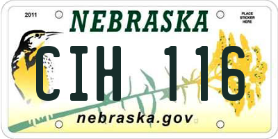 NE license plate CIH116