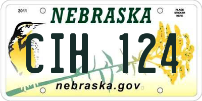 NE license plate CIH124