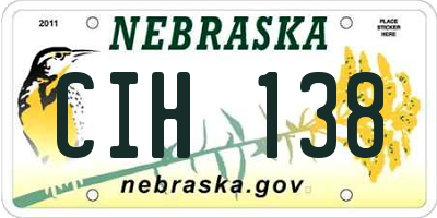 NE license plate CIH138