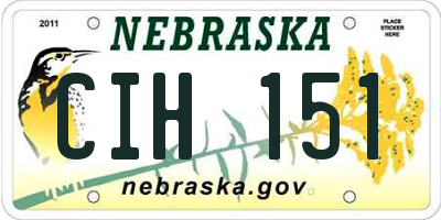 NE license plate CIH151