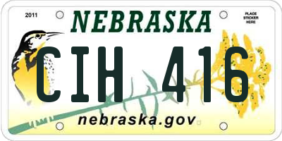 NE license plate CIH416