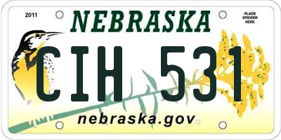 NE license plate CIH531