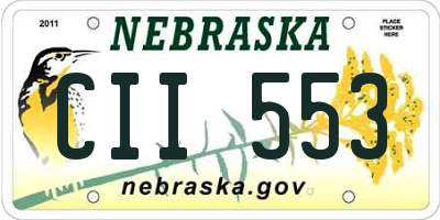NE license plate CII553