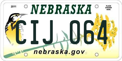 NE license plate CIJ064