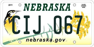 NE license plate CIJ067