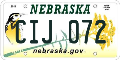 NE license plate CIJ072
