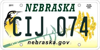 NE license plate CIJ074