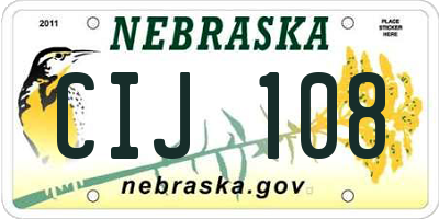 NE license plate CIJ108