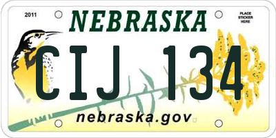 NE license plate CIJ134