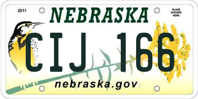 NE license plate CIJ166