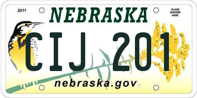 NE license plate CIJ201