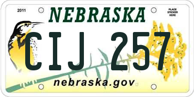 NE license plate CIJ257