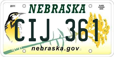 NE license plate CIJ361