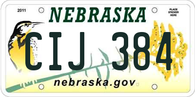 NE license plate CIJ384