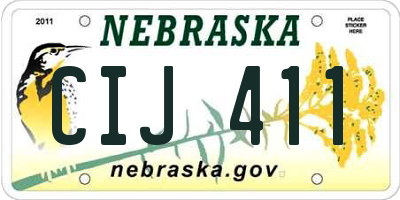 NE license plate CIJ411