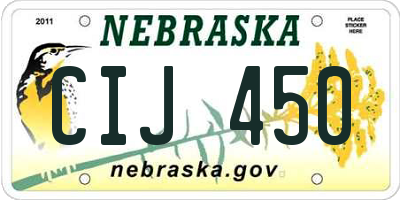 NE license plate CIJ450