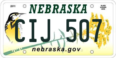 NE license plate CIJ507