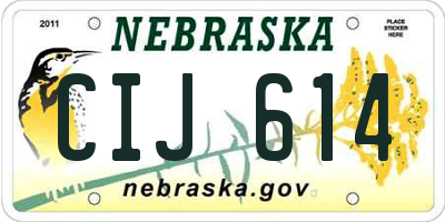NE license plate CIJ614