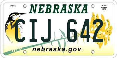 NE license plate CIJ642