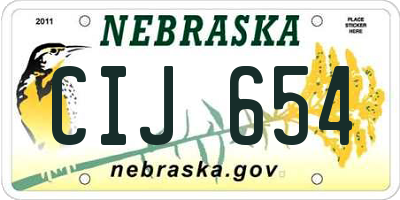 NE license plate CIJ654
