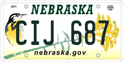 NE license plate CIJ687