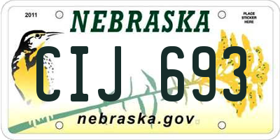 NE license plate CIJ693