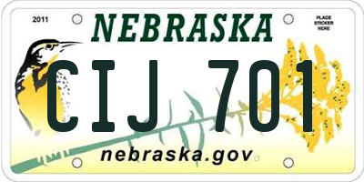 NE license plate CIJ701