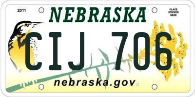 NE license plate CIJ706
