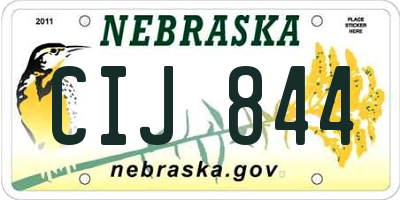 NE license plate CIJ844