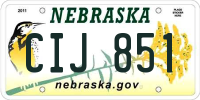 NE license plate CIJ851
