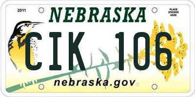 NE license plate CIK106