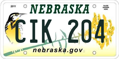 NE license plate CIK204