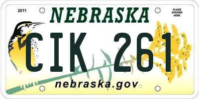 NE license plate CIK261