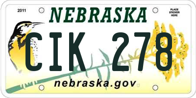 NE license plate CIK278