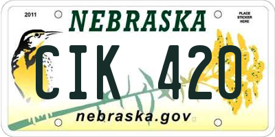 NE license plate CIK420