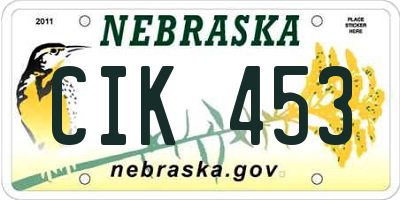 NE license plate CIK453