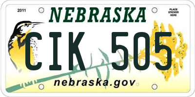NE license plate CIK505
