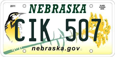 NE license plate CIK507